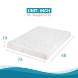 BestMassage 10 in Gel Memory Foam Mattress Mattresses for Cool Sleep & Pressure Relief,Medium Firm Mattresses CertiPUR-US Certified/Bed-in-a-Box,King BestMassage