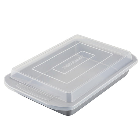 Farberware Nonstick Bakeware Baking Pan With Lid / Nonstick Cake Pan With Lid, Rectangle - 9 Inch x 13 Inch, Gray Farberware