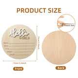 Baby Announcement Sign, 5.9 Inch Wooden Hello World Newborn Welcome Sign, Birth Announcement Sign for Hospital, Newborn Name Sign Plaques for Photo Props Baby Shower Nursery(White) LZEDIRA