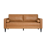 Naomi Home Marisa Genuine Leather Couch - Revel in Exquisite Leather Couch Opulence - Unparalleled Luxury Mid-Century Leather Couch – The Embodiment of Cozy Lounging and Contemporary Design, Tan Naomi Home