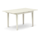 East West Furniture Norfolk 5 Piece Modern Set Includes a Rectangle Wooden Table with Butterfly Leaf and 4 Dining Room Chairs, 32x54 Inch, Linen White East West Furniture