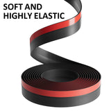 Greymond Garage Door Weather Stripping, 40 FT Black Garage Door Side and Top Seal Trim, Universal Adhesive Backed Garage Door Rubber Seal Strip Replacement Greymond