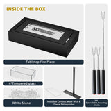 Tabletop Fire Pit, Portable Smores Maker Kit Indoor/Outdoor Mini Small Fireplace Table Top Decor Home Patio Gifts for Women Mom Housewarming Christmas Birthday White Elephant Gift Quosio