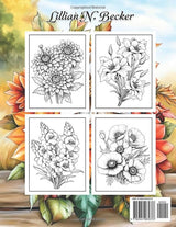Flower Coloring Book for Adults: Relaxing 50 Floral Designs and Beautiful Bouquets for Creative Expression and Anxiety Relief WoodArtSupply