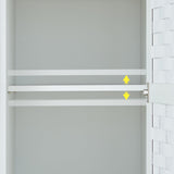 PHOYAL Armoire Wardrobe, 6 Woven Doors Storage Cabinet Wood and 8 Shelves Metal Handles for Tall Cabinet Closet Large Capacity Armoire Wardrobe Closet with Hanging Rod (White) PHOYAL