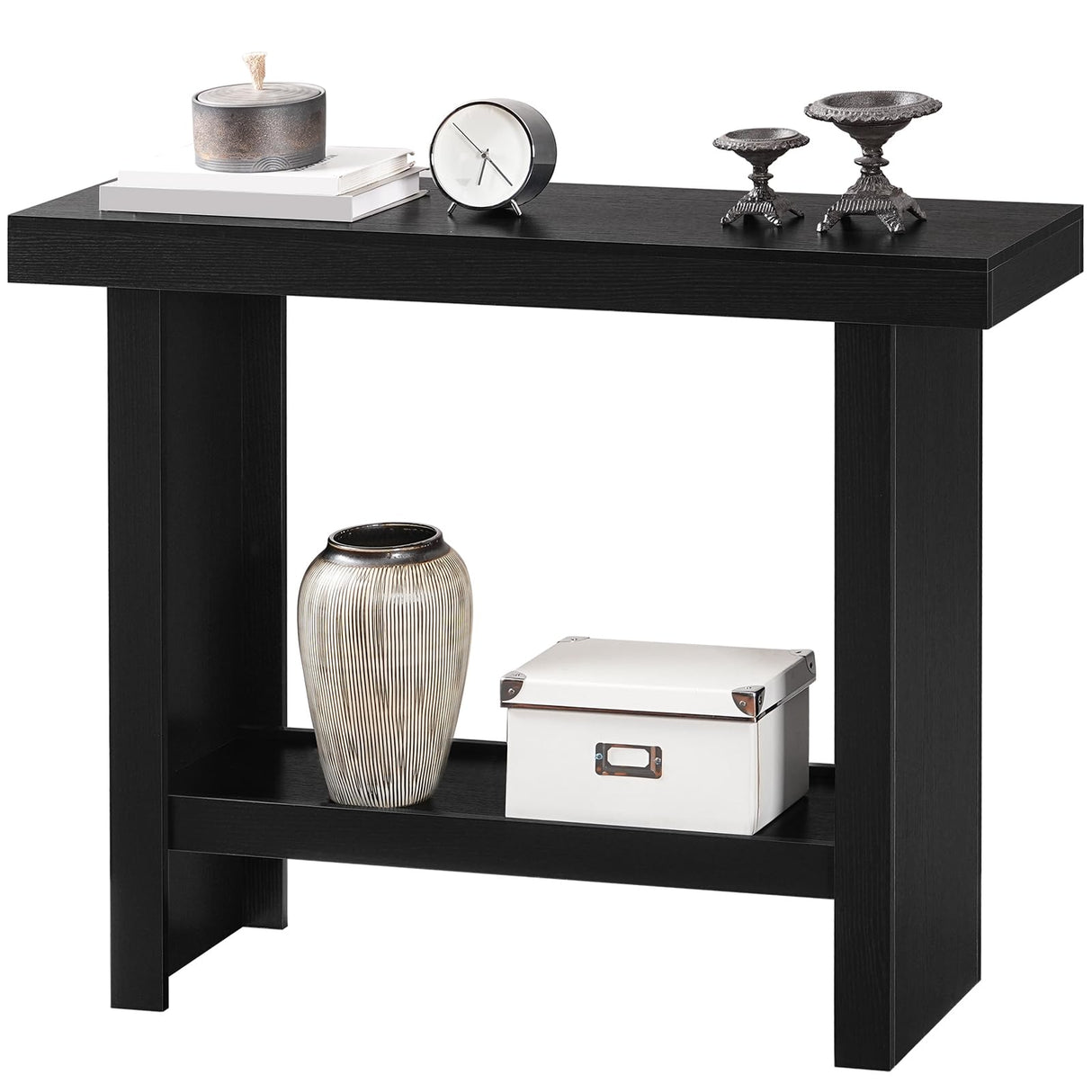 MAHANCRIS Console Table, 39.4'' Black Entryway Table for Hallway, Narrow Sofa Table Behind The Couch, Modern Foyer Tables for Entrance, Living Room, Corridor, Easy Assembly, Black CTHB16801 MAHANCRIS