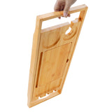 Utoplike Bamboo Bathtub Caddy Tray Bath Tray for Tub, Adjustable Bathroom Bathtub Organizer with Book Tablet Wine Glass Cup Towel Holder (24.5"-37.4") Utoplike