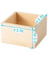 Xhqsulsclac 6 Pack 4.5X4.5X2.5 IN Unfinished Wood Box Storage - Small Wooden Boxs for Crafts, Home Decor, and Wooden Centerpieces for Tables (6) Xhqsulsclac