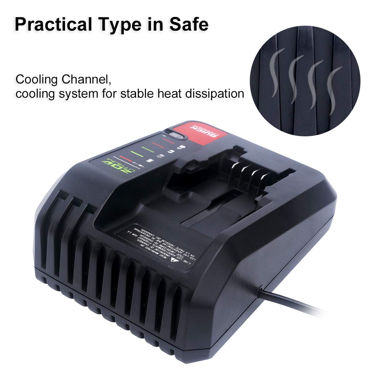 Biswaye 20V Rapid Charger Compatible with Black&Decker 20V Battery and Compatible with Porter-Cable 20V Battery LBXR20 LBXR2520 LBXR2020 PCC681L PCC682L PCC685L PCC692L 20V Power Tool Battery Charger Biswaye