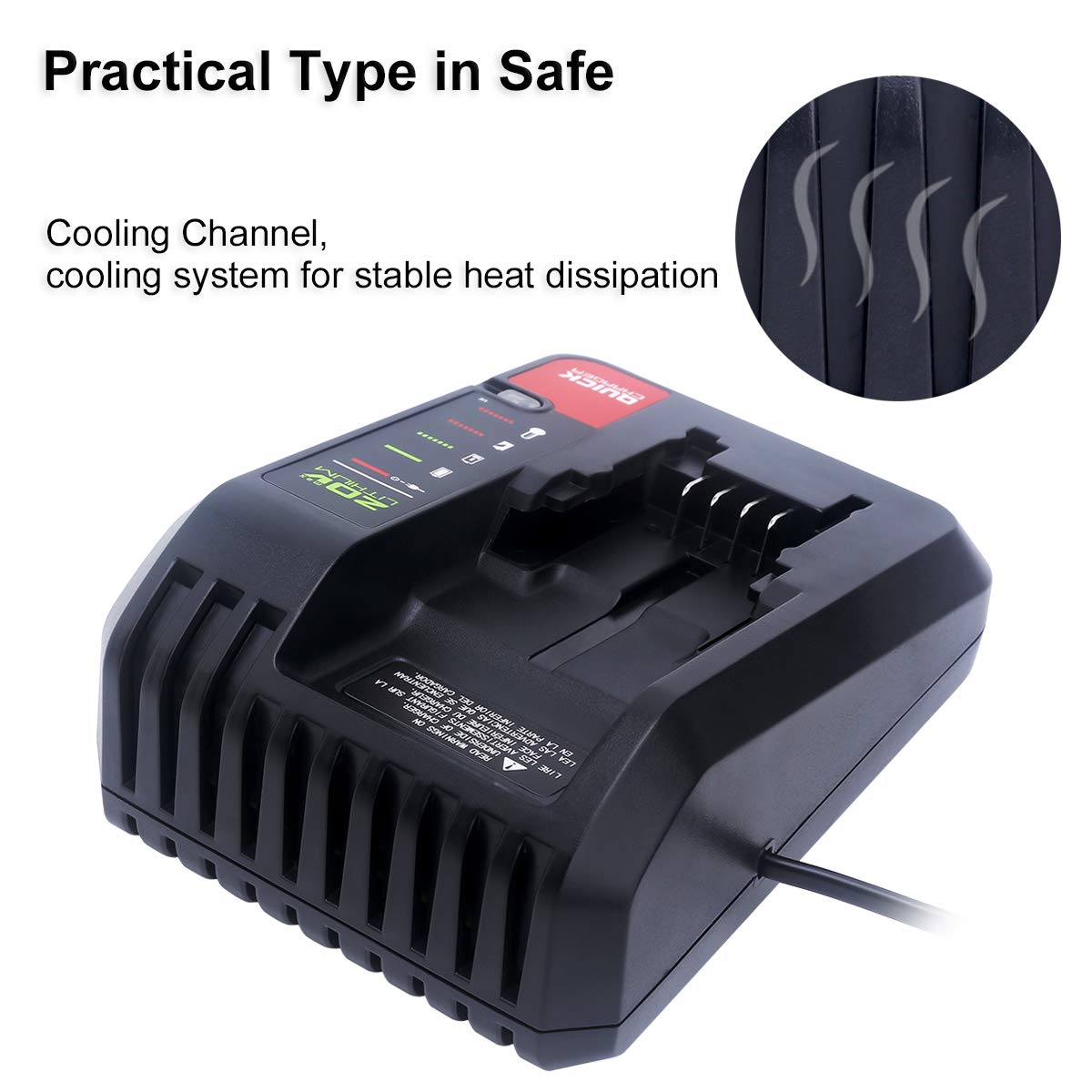 Biswaye 20V Rapid Charger Compatible with Black&Decker 20V Battery and Compatible with Porter-Cable 20V Battery LBXR20 LBXR2520 LBXR2020 PCC681L PCC682L PCC685L PCC692L 20V Power Tool Battery - WoodArtSupply