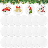 26 Pieces Ceramic Sublimation Ornaments Blanks, 2.87 Inches Ceramic Ornaments for Sublimation Christmas Ornaments Blanks Discs Ceramic Ornaments to Paint Billbotk