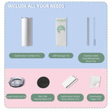 MURRICON 16 Pack Sublimation Tumblers 20 oz Skinny,Stainless Steel Insulated Sublimation Blanks Tumbler with Lid,Straw,Sublimation Paper,Individually Boxed,Shrink Wrap and Rubber Bottom MURRICON