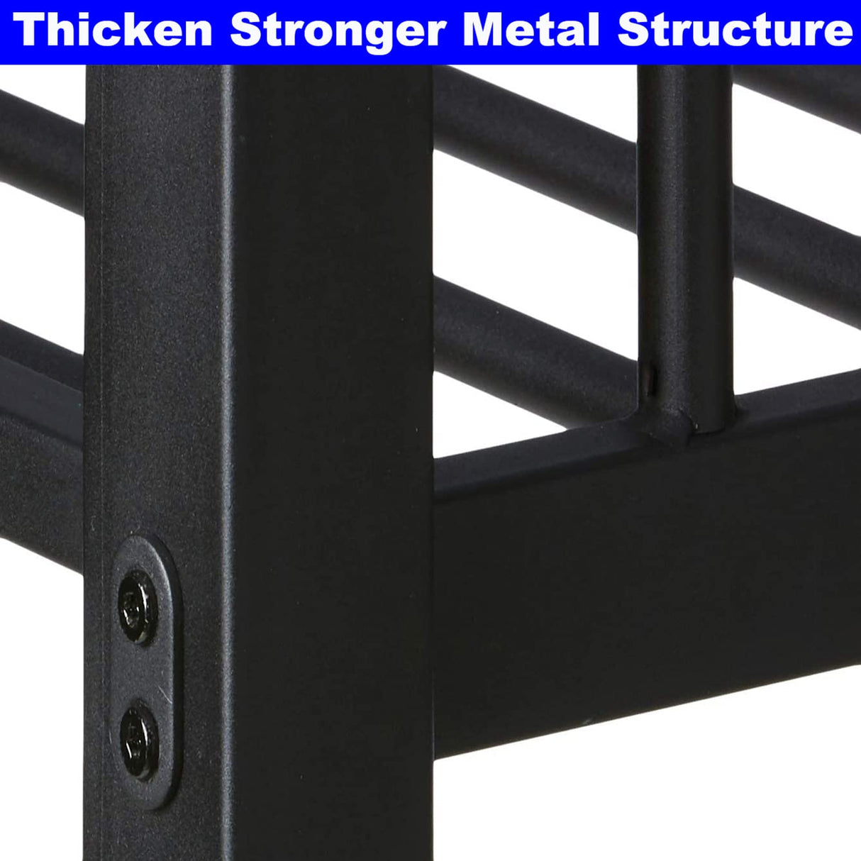 LEEKOUS Industrial Style Heavy Duty Bunk Bed, Queen Over Queen, Black Steel, 800 lbs Weight Capacity, Twin XL & Full XL Mattress Compatible LEEKOUS