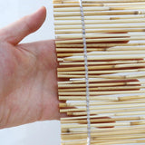 QHDPKU Outdoor Bamboo Blinds Roll Up Woven Reed Shades Waterproof Matchstick Roller Curtain for Window Patio Gazebo Restaurant, Breathable, 24" 30" 32" 40" 46" 54" 60" 72" Wide Cordless QHDPKU