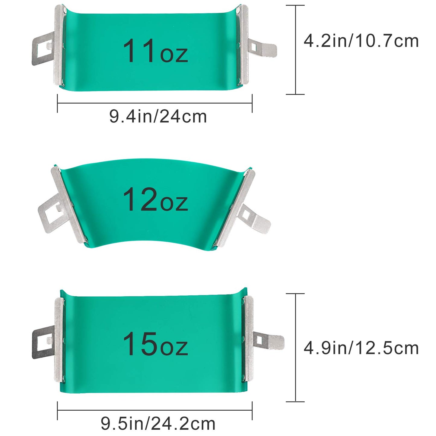 3 Pieces 3D Sublimation Silicone Mug Wraps, Mug Mold Cup Clamp Transfer Mug Clamp Fixture for Printing Mugs Sublimation Heat Transfer Machine (Green,11 oz, 12 oz, 15 oz)