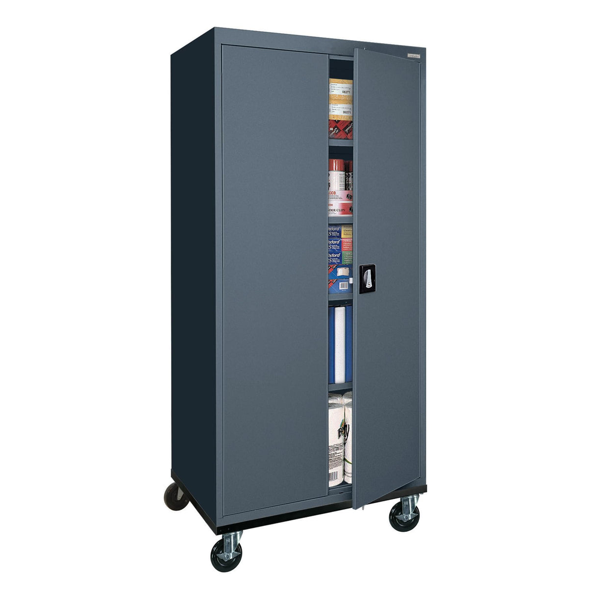 Sandusky Lee TA4R362472-02 Transport Series Mobile Storage Cabinet with Wheels, Adjustable Shelves, 230lb Capacity, 24" Depth x 36" Width x 78" Height, Charcoal Sandusky