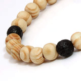 MILAKOO 4Pcs Lava Rock Stone Beads Essential Oil Diffuser Bracelet for Men Women Wood Beads Bracelet MILAKOO
