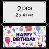 2 Pcs Sublimation Banner blank banners to decorate vinyl，2x4 Ft Polyester Oxford Cloth Blank Banner Signs with Hanging Ropes DIY Banner Sign for Business Office Supply for School Wedding Birthday GEKIXUTP