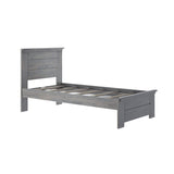 Max & Lily Modern Farmhouse Twin Bed, Bed Frame with Headboard For Kids, Panel, Driftwood Max & Lily