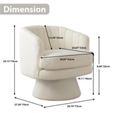 Phoenix Home Swivel Barrel Accent Chair, Mid Century 360 Degree Swivel Barrel Chair, Overstuffed Round Reading Lounge Chair Berber Fleece, Ideal for Living Room, Bedroom, Living Room, Office, Beige Phoenix Home
