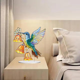 hyzsj DIY Diamond Desktop Ornament Hummingbird Wind Chimes,Crystal Diamond Art Painting Tabletop Ornaments Single Sided,Ornament for Adult Beginner Home Office Decor Crafts Gift hyzsj