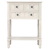 Lasadelgar 24" Small Console Table, Narrow Solid Wood Console Table with 3 Drawers and Open Shelf for Storage, Farmhouse Sofa Table for Living Room Lasadelgar