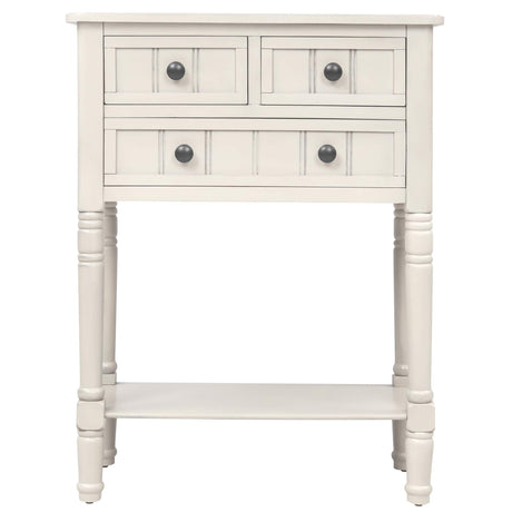 Lasadelgar 24" Small Console Table, Narrow Solid Wood Console Table with 3 Drawers and Open Shelf for Storage, Farmhouse Sofa Table for Living Room Lasadelgar