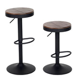 YOUNIKE Bar stools Wooden Barstools Vintage Rustic Counter Height bar Stool,Height Adjustable bar Chairs Swivel with Footrest,Cafe Kitchen Garden(Set YOUNIKE