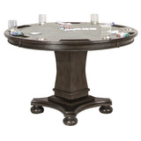 Sunset Trading Vegas Dining and Poker Table, 2 in 1 Game, Gray/Black/Off-white Sunset Trading