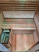 Canadian Red Cedar Wood Swedish Indoor Traditional Wet/Dry 1-2 Person Sauna SPA with 6KW 200F Heater and Rocks MCP-Distributions