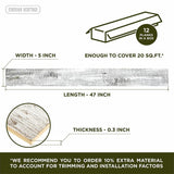 White Reclaimed Barnwood Planks Weathered Distressed Antique Tile Slat Boards for Paneling Wood Wall Wooden Backdrop Rustic Farmhouse Decor Backsplash DIY Crafts 47" Length (12, Width 5 inс) RFH