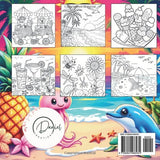 Summer Fun Coloring Book for Adults and Kids: Bold and Easy Tropical Beach Vacation Scenes with Ocean Adventures WoodArtSupply