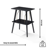 Crosley Manchester Record Player Stand, Media Console with Vinyl Storage, Modern Home Organizer, Black Crosley