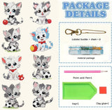 Masendp 8 Pieces Diamond Painting Keychain Animal Style Diamond Art Jewelry Double Sided 5D Diamond Painting Kit for Beginners Adult DIY Art Craft Gifts Home Decor (Football & Cat) Masendp