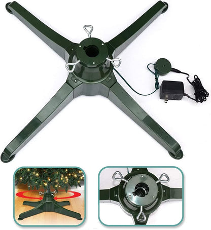 YardGrow Rotating Christmas Tree Stand for Up to 7.5ft Artificial Tree, Christmas Tree Stand, Revolving Tree Base ONLY