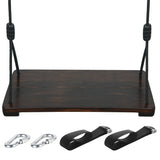 KINSPORY Wooden Swing Seat, Outdoor Swing Set Accessories for Backyard, Height Adjustable Rope with Hanging Tree Straps Kit for Porch Patio Garden Playgroud (Brown) KINSPORY