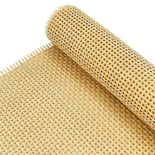 Plastic Rattan Square Webbing Roll, 16 in x 6.6 Ft, Faux Cane Webbing for DIY Home Decor Projects, Pre-Woven Open Mesh for Furniture, Bed, Cabinet, Wardrobe, Room Divider, Light Shade Laphivieh