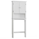 UTEX Bathroom Storage Over The Toilet, Bathroom Cabinet Organizer with Adjustable Shelves and Double Doors, Wood Bathroom Space Saver, White UTEX