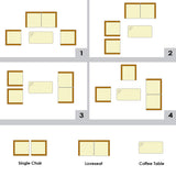 Goplus 4-Piece Rattan Patio Set, Outdoor/Indoor Wicker Conversation Set for Pool, Backyard, Lawn, Wicker Chairs and Sofa with Soft Cushion, Rattan Furniture with Tempered Glass Coffee Table Goplus