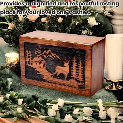 Tamanna Crafts Handmade Wooden Cremation Urn Box for Human Ashes /Pet Ashes /Burial Urn Box Rosewood,Pinewood,Beechwood Urn Box (Rosewood, Medium - WoodArtSupply