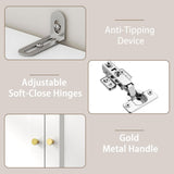 Swyanste White Armoire Wardrobe Closet: 74" Large Wardrobe Closet with 4 Drawers, 4 Door Armoire Wardrobes for Hanging Clothes, Modern Wooden Closets for Bedroom (White) Swyanste