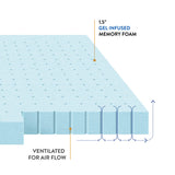 Best Price Mattress 1.5 Inch Ventilated Memory Foam Mattress Topper, Cooling Gel Infusion, CertiPUR-US Certified, Dorm Essentials, Twin XL Best Price Mattress