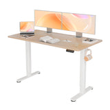 YDN Electric Standing Desk, 55x24 Inch Stand up Desk Adjustable Height, Sit Stand Home Office Desk with Splice Board, Natural YDN