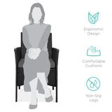 Best Choice Products 3-Piece Outdoor Wicker Conversation Bistro Set, Space Saving Patio Furniture for Garden w/Side Table - Black/Gray Best Choice Products