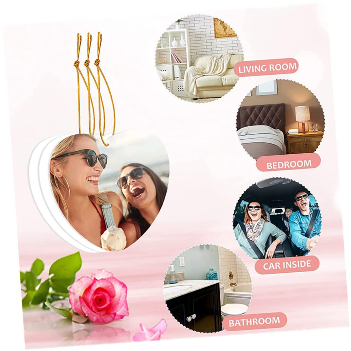 CHILDWEET 40 Pcs Home White Felt Sublimation Car Air Freshener Air Freshener Felt Sublimation Aromatherapy Blanks CHILDWEET