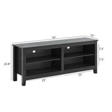 Gyger TV Stand for 65 inch TV with Storage,Modern TV Entertainment Center for Bedroom,TV Media Console Table with 4 Open Storage Shelve,55 inch Wood TV Cabinet Black Gyger