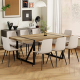 MUUOKY Dining Table Set for 8, 71'' Wood Dining Table and Chairs Set of 8, Modern Rectangle Wood Dining Table,PU Dining Chairs 8, Suitable for Home,Kitchen Dining Room Living Room MUUOKY