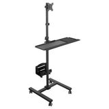 Mount-It! Computer Cart, Rolling Computer Desk, Mobile Desk Workstation with Monitor Mount for up to 32" Screen, Full Keyboard Tray, Floating Adjustable CPU Holder, Standing Computer Cart 70" Tall Mount-It!