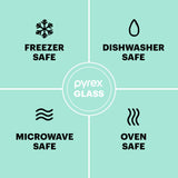 Pyrex Basics 3-Pack Glass Baking Dish Set (2QT, 3QT, 4.8QT) With BPA-Free Lids, Rectangular Glass Bakeware, Dishwasher, Microwave, Freezer & Pre-Heated Oven Safe Pyrex