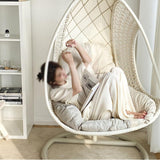 Swing Egg Chair Cushion Thickened Hanging Basket Seat Cushion Washable Hammock Chair Cushion Outdoor Patio Hanging Chair Cushion Replacement (Only Cushion) (Grey) Sothuba